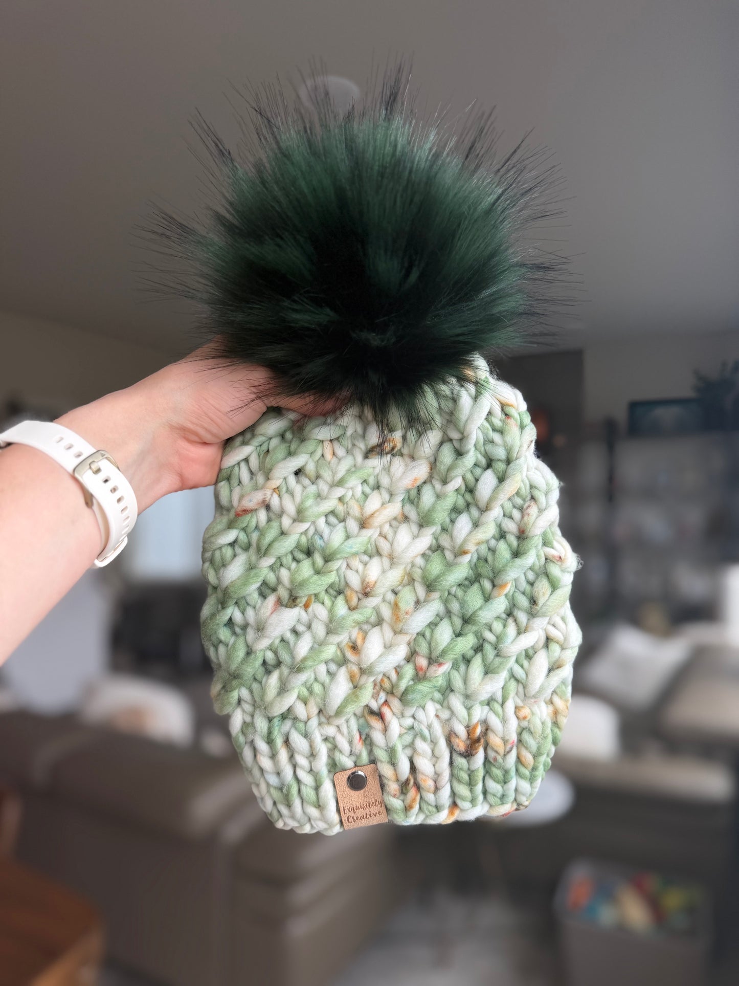 Luxury Adult Crush Beanie in Olive Branch