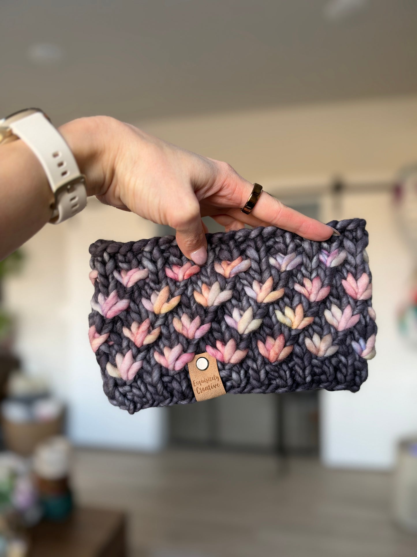Luxury Adult Lotus Flower Headband in Plomo and Rosalinda