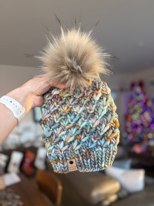 Luxury Adult Crush Beanie in Amphibian