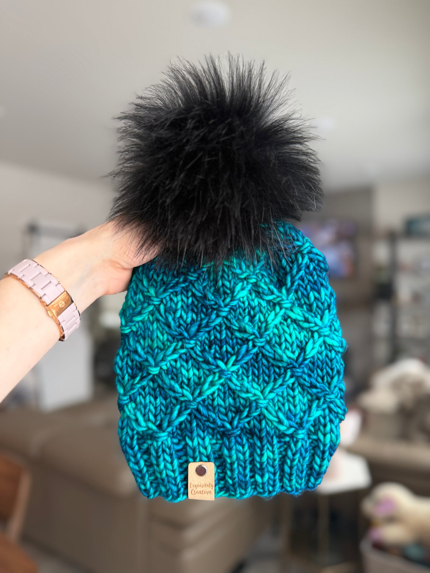 Luxury Adult Halau Beanie in Flor De Jade