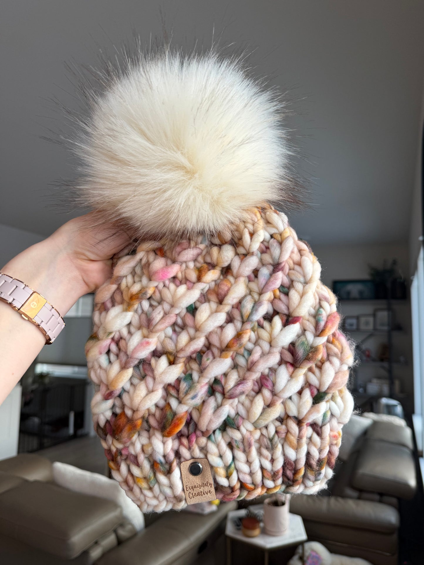 Luxury Adult Crush Beanie in Toast