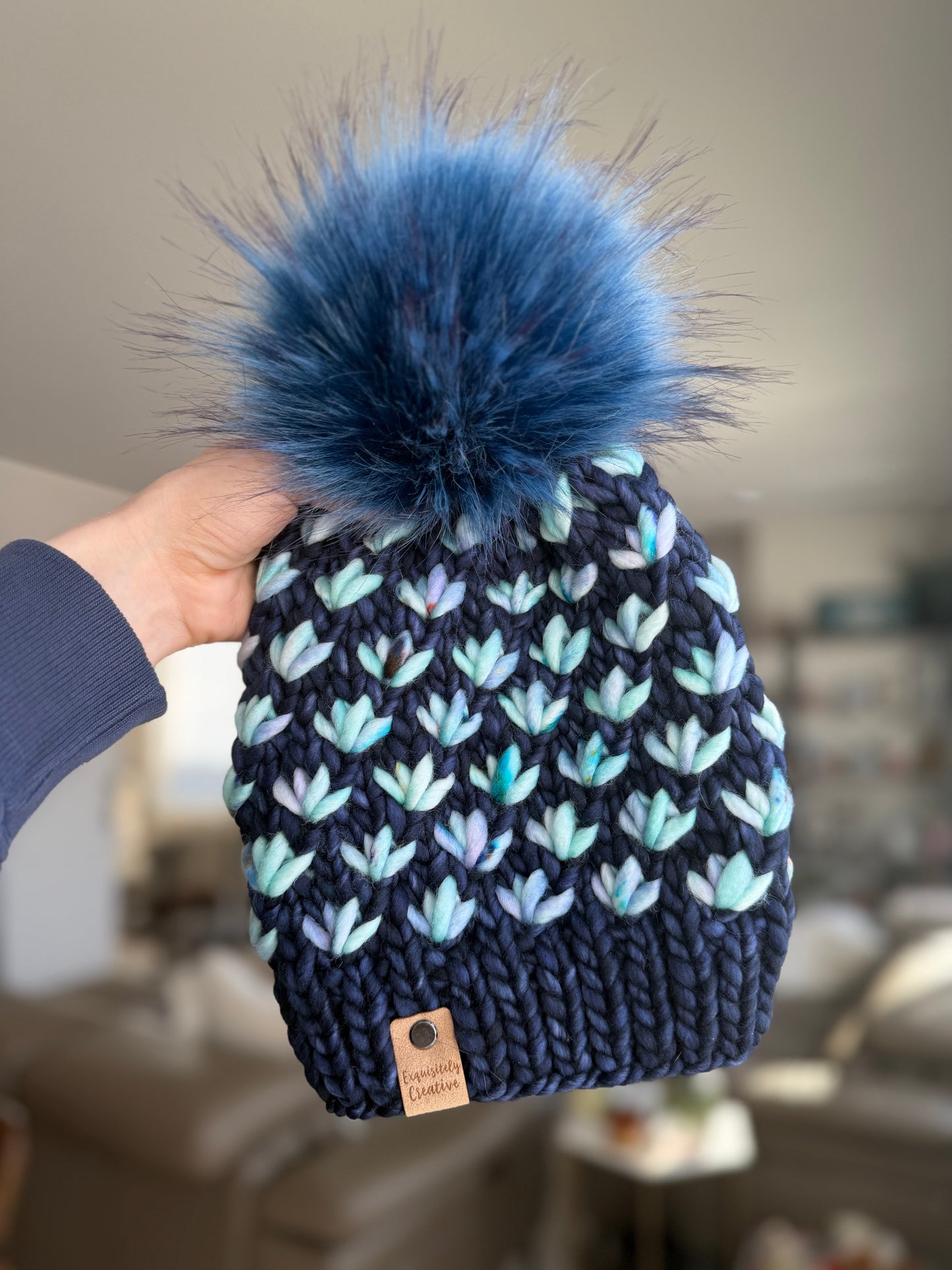 Luxury Adult Lotus Flower Beanie in Paris Nights and Just Pooling Around