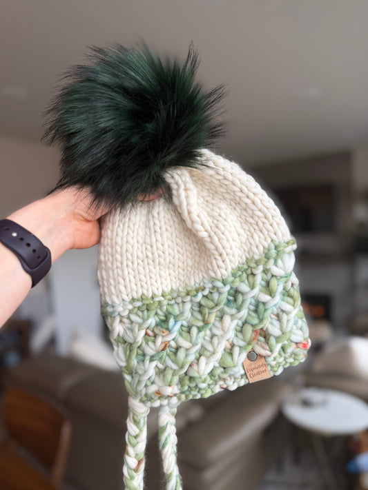 Luxury Adult Winter Crush Chapeau in Olive Branch and Natural