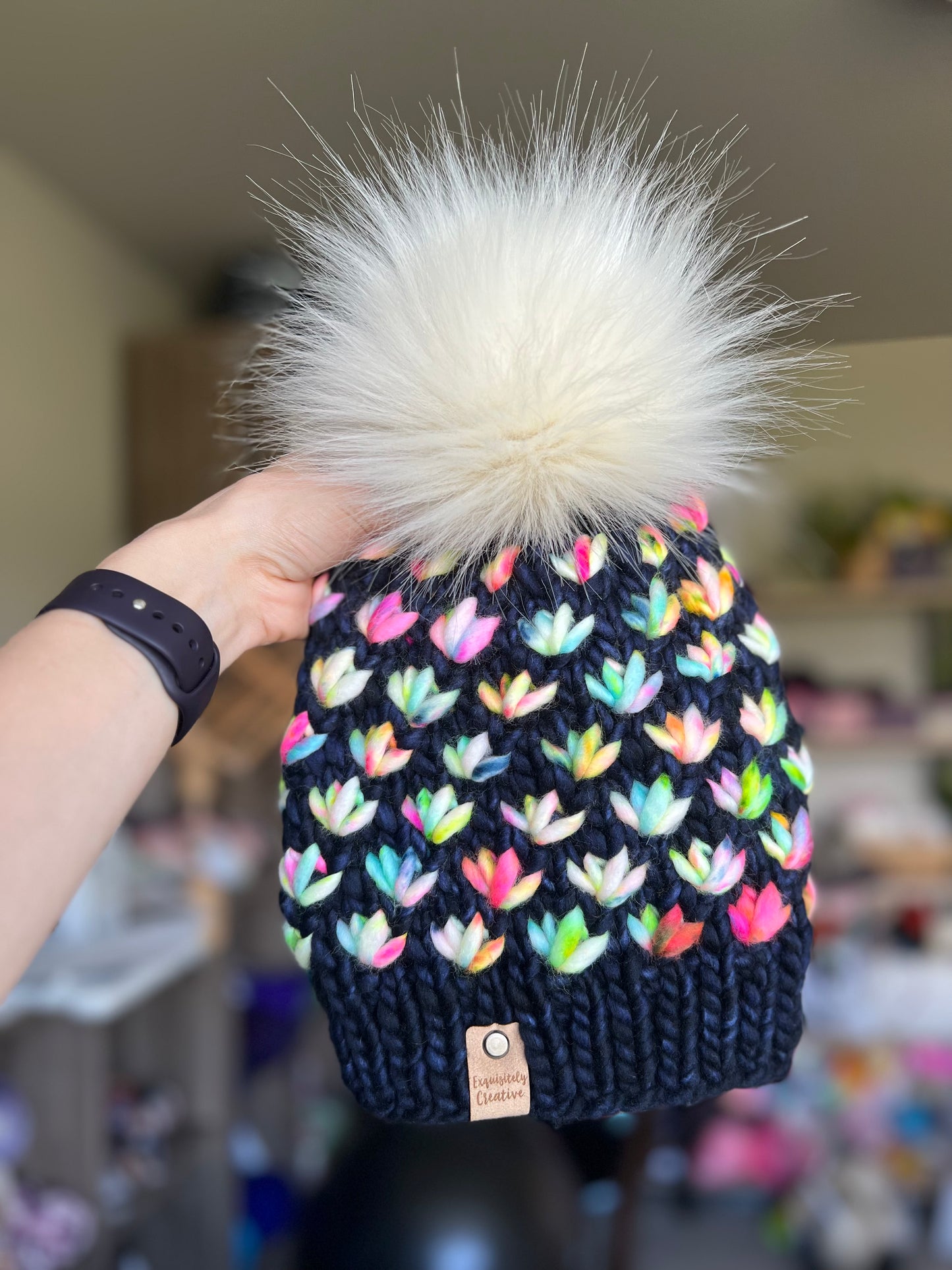 Luxury Adult Lotus Flower Beanie in Paris Night and Toucan Do It