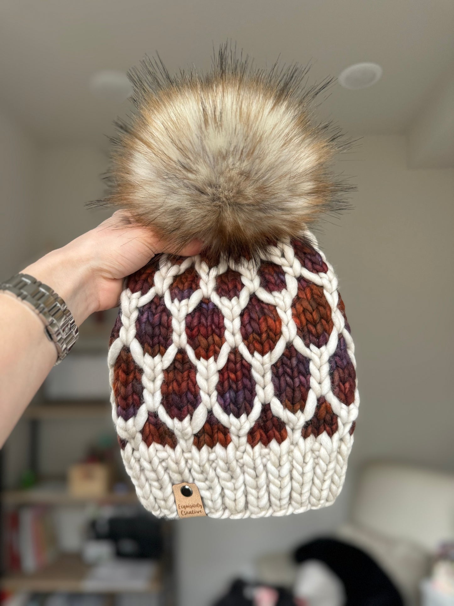 Adult Luxury Looking Glass Beanie in Fog and Marte