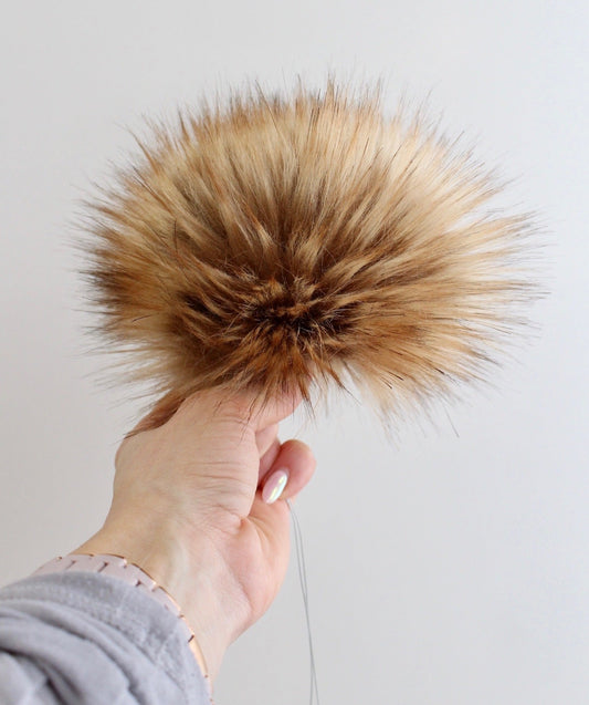 Golden Truffle Faux Fur Pom