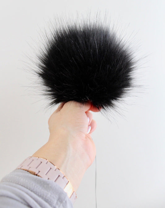 Blackout Faux Fur Pom