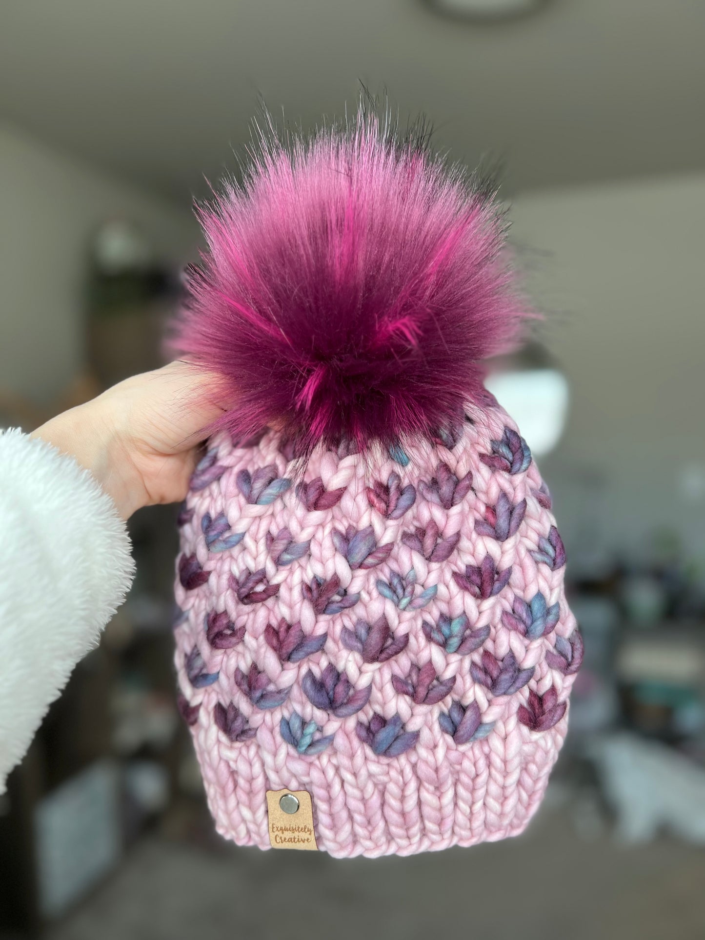 Luxury Adult Lotus Flower Beanie in Valentina and Lotus