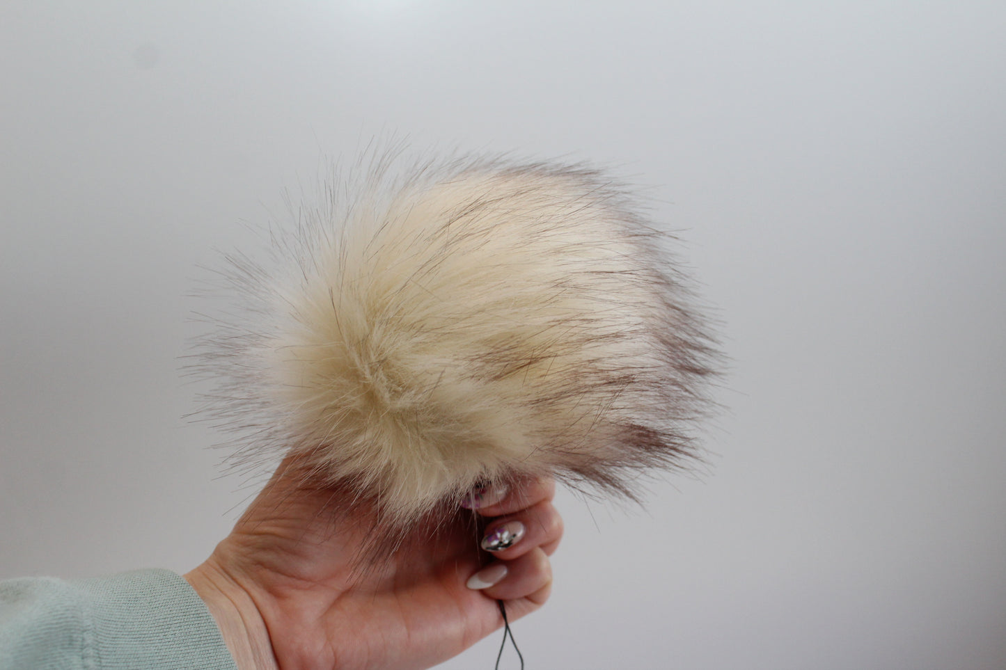 White Chocolate Latte Faux Fur Pom