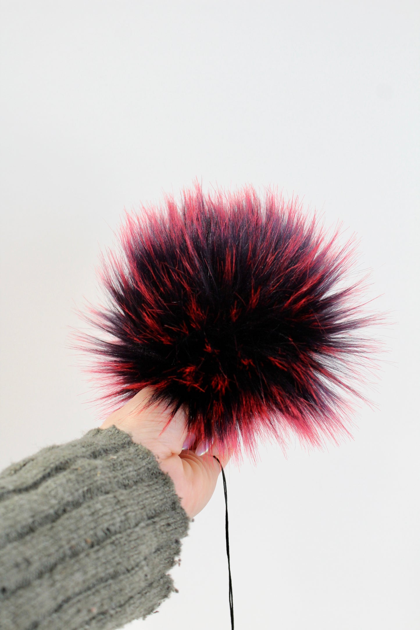 Dark Cherry Faux Fur Pom